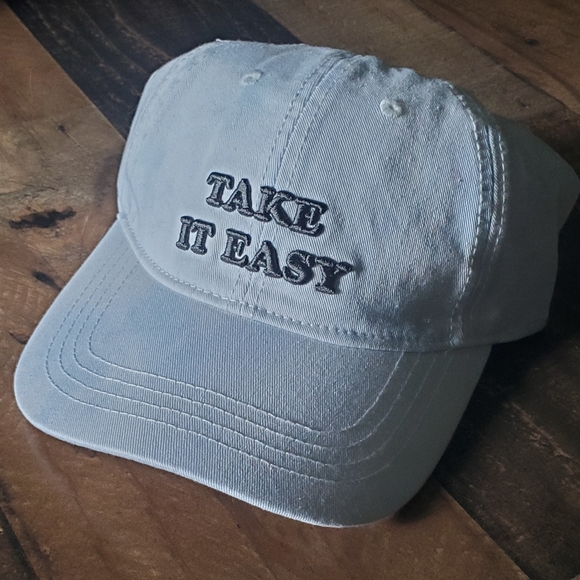 Home Free Accessories - New HOME FREE Take It Easy Cap with Embroidery Baby Blue Mineral Wash OSFM OS